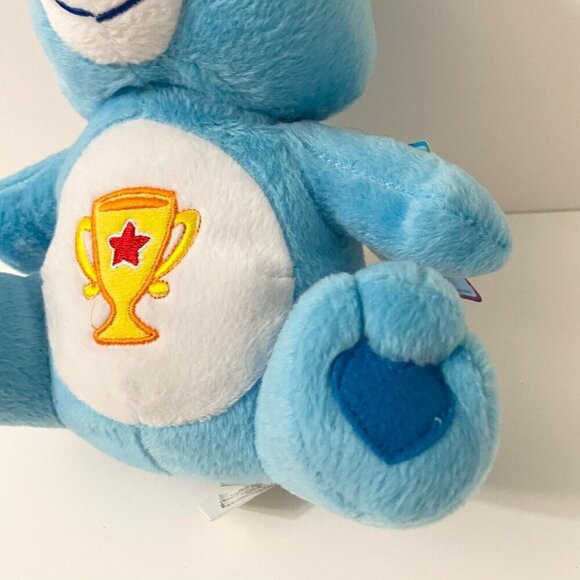 2004 Care Bears Champ Bear Plush Nanco Blue Trophy 9 Inch Doll Toy Tags are Worn - Picture 11 of 16